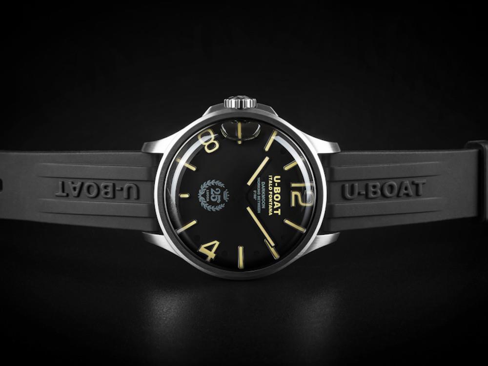 Montre à Quartz U-Boat Capsoil Darkmoon 25° SS, Noir, Edition Limitée, 2027