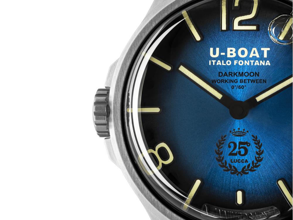 Montre à Quartz U-Boat Capsoil Darkmoon 25 SS Blue Soleil, Edition Limitée, 2029