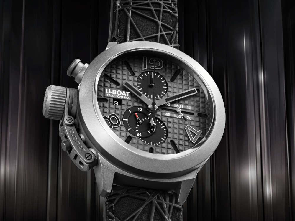 Montre Automatique U-Boat Classico, Titane, Gris, 45 mm, Edition Limitée, 3002