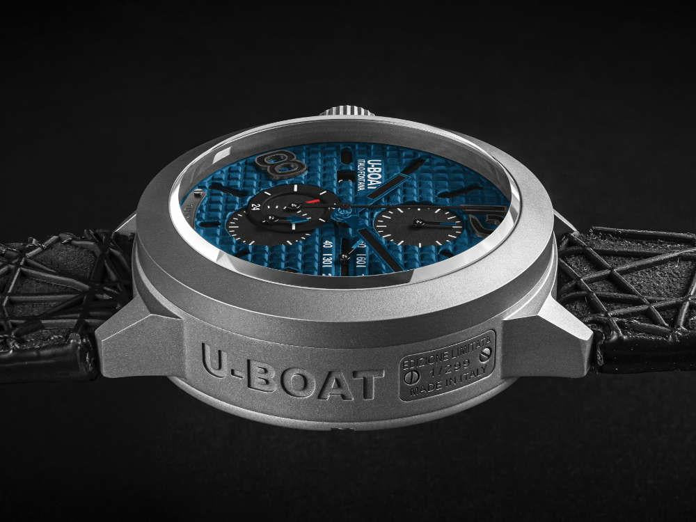 Montre Automatique U-Boat Classico, Titane, Bleu, 45 mm, Edition Limitée, 3003