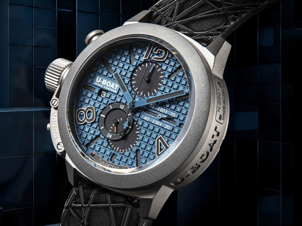 Montre Automatique U-Boat Classico, Titane, Bleu, 45 mm, Edition Limitée, 3003