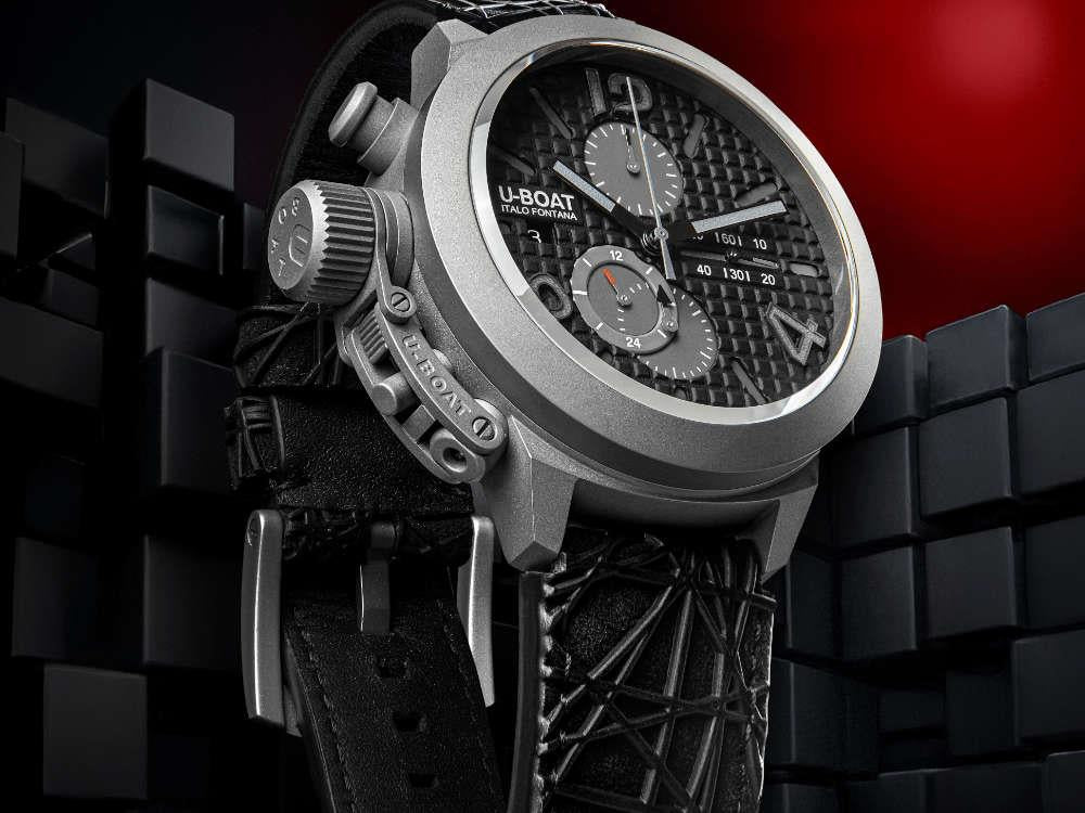 Montre Automatique U-Boat Classico, Titane, Noir, 45 mm, Edition Limitée, 3004