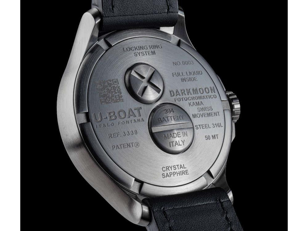 Montre à Quartz U-Boat Capsoil Darkmoon Kama SS, 46.5 mm, Gris, 3338