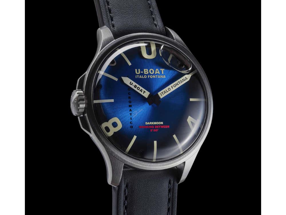 Montre à Quartz U-Boat Capsoil Darkmoon Kama SS, 46.5 mm, Bleu, 3340