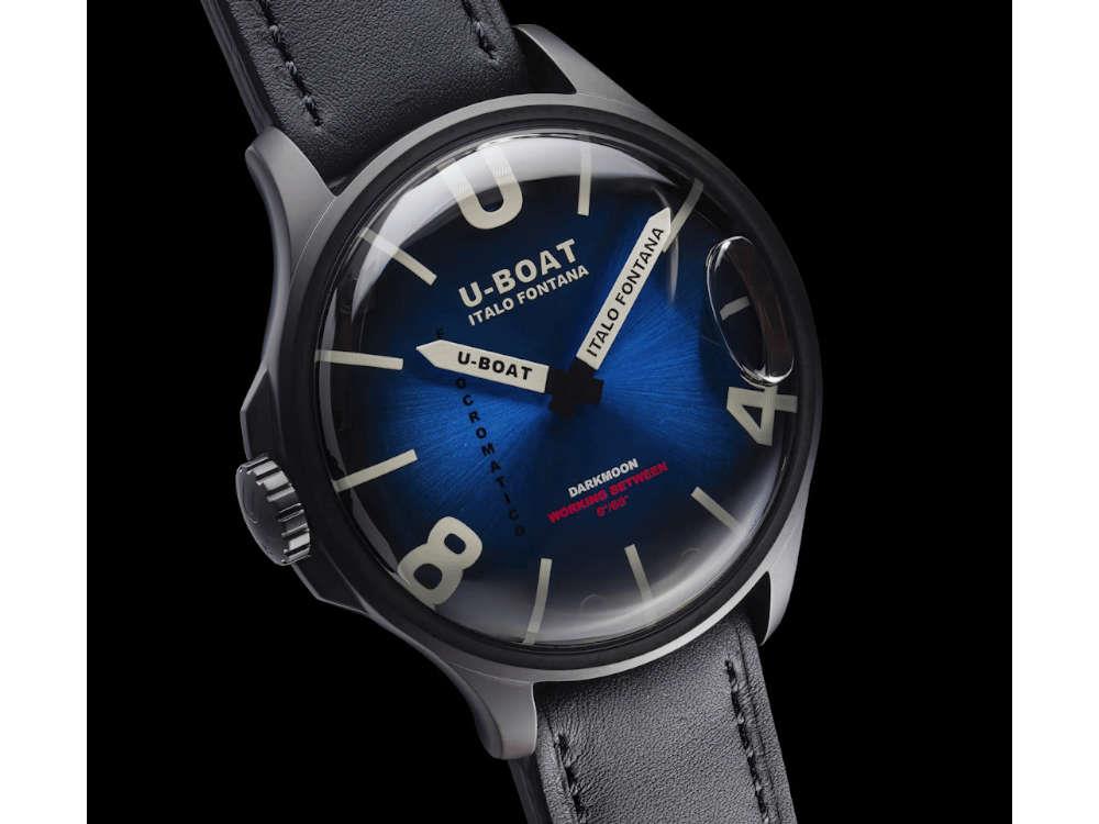 Montre à Quartz U-Boat Capsoil Darkmoon Kama PVD, 46.5 mm, Bleu, 3341
