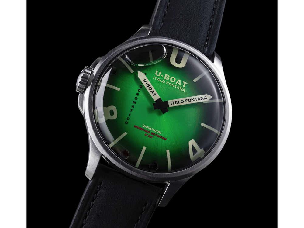 Montre à Quartz U-Boat Capsoil Darkmoon Kama SS, 46.5 mm, Vert, 3342
