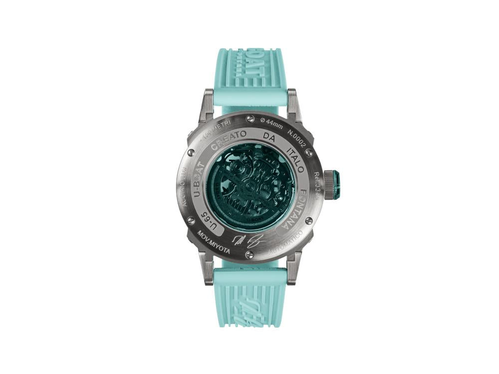 Montre Automatique U-Boat U-65, Acier Inoxydable 316L, 44 mm, Turquoise, 3345
