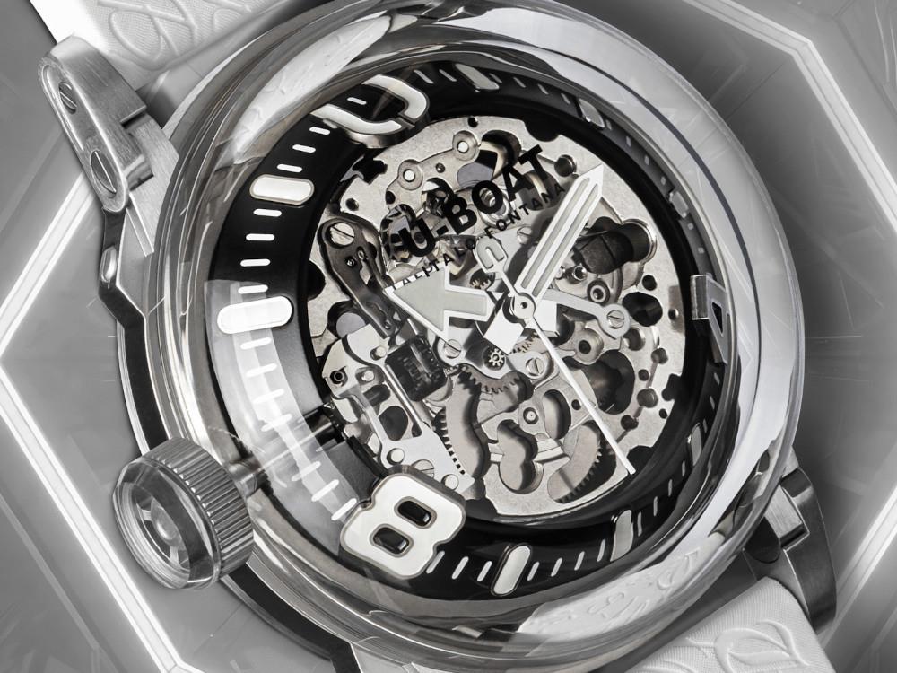 Montre Automatique U-Boat U-65, Acier Inoxydable 316L, 44 mm, Blanc, 3346