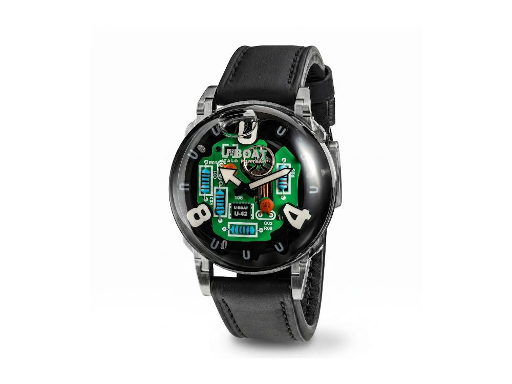 Montre à Quartz U-Boat U-65 TEK SS, 44 mm, Noir, 3364