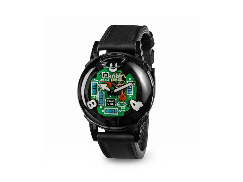 Montre à Quartz U-Boat U-65 TEK PVD, 44 mm, Noir, 3365