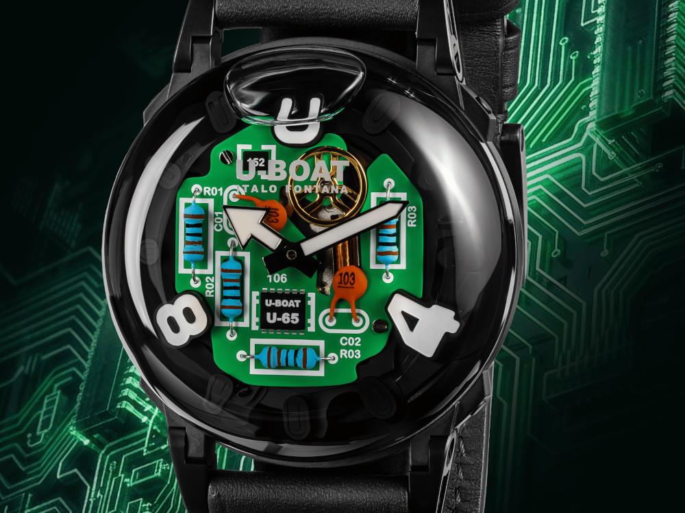 Montre à Quartz U-Boat U-65 TEK PVD, 44 mm, Noir, 3365