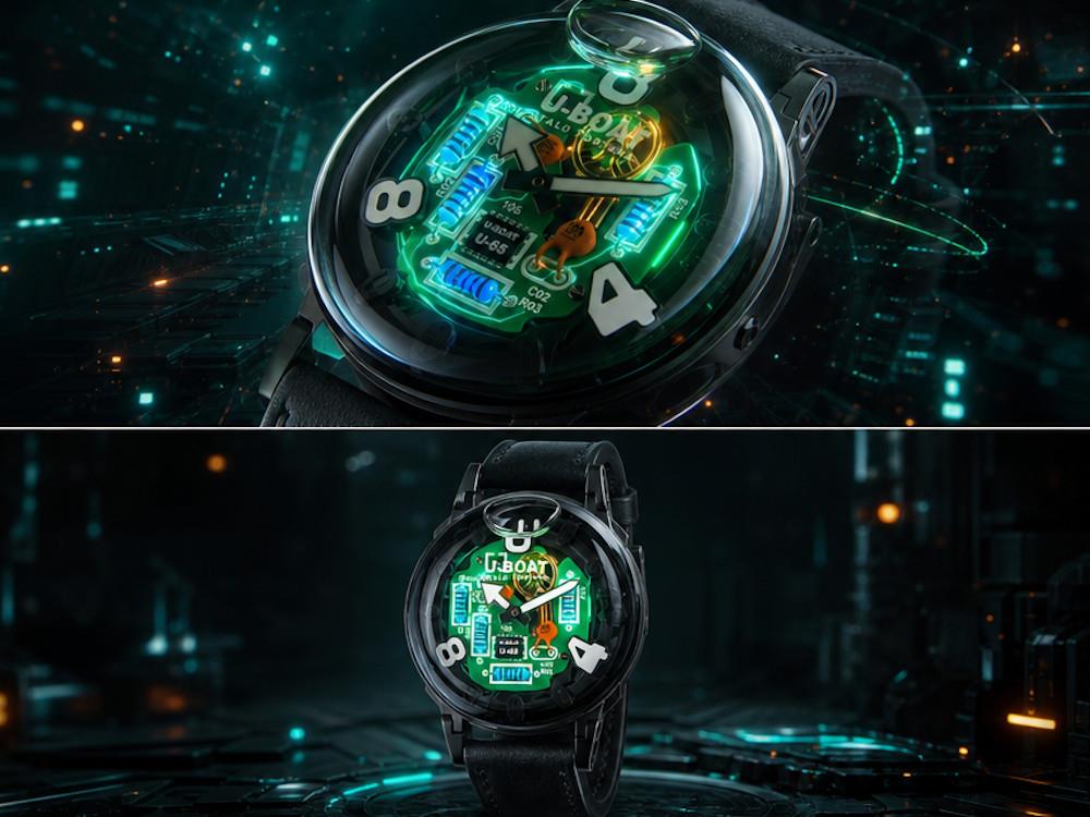 Montre à Quartz U-Boat U-65 TEK PVD, 44 mm, Noir, 3365