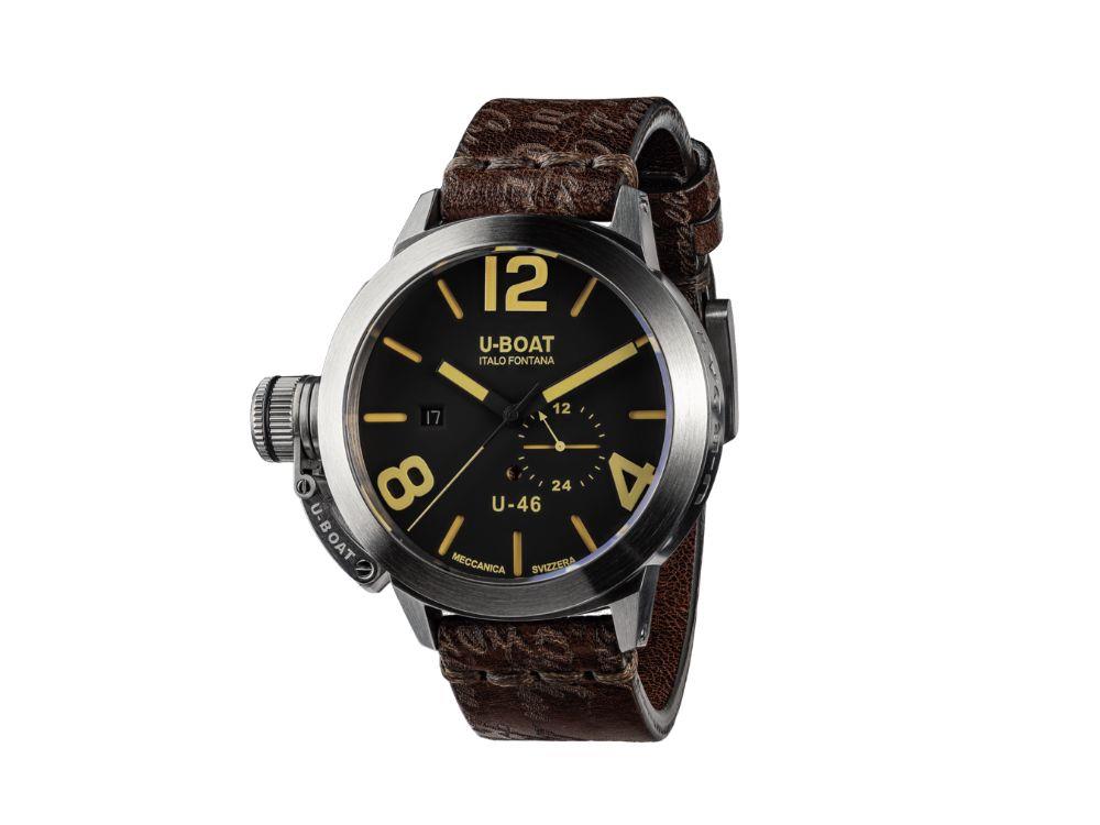 Montre Automatique U-Boat Classico U46 AS1, Acier Inoxydable, Noir, 46 mm, 4646