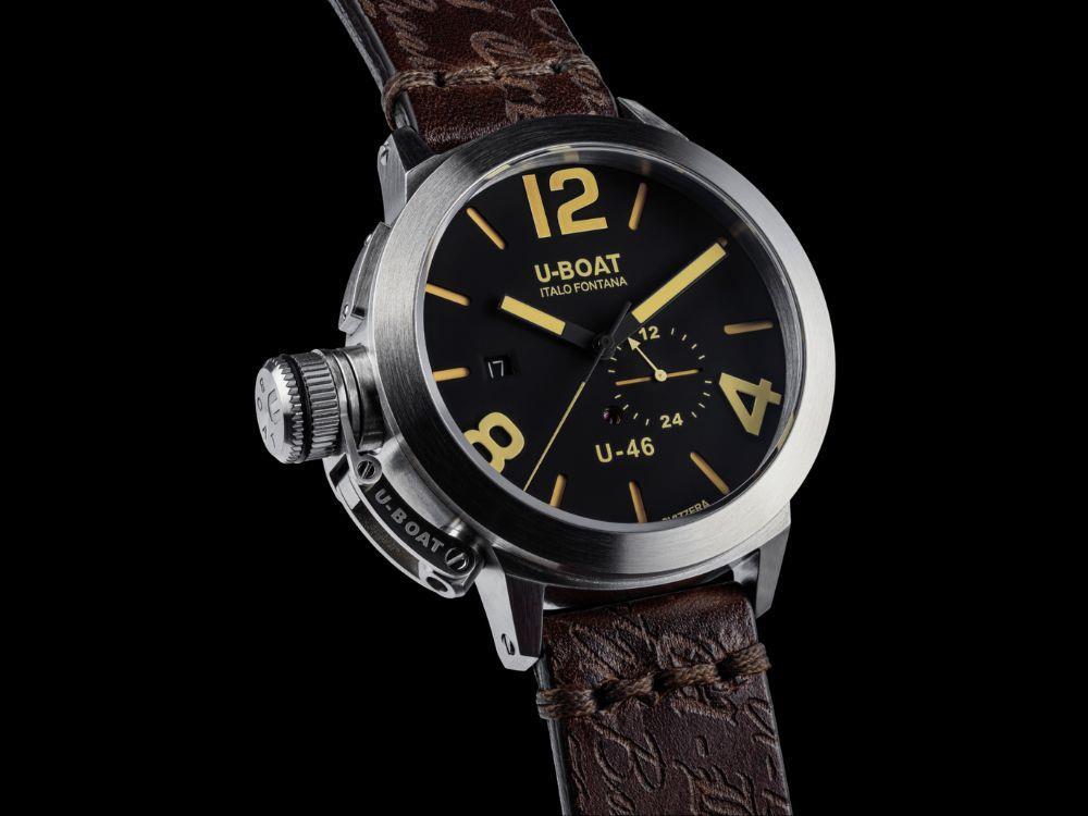 Montre Automatique U-Boat Classico U46 AS1, Acier Inoxydable, Noir, 46 mm, 4646