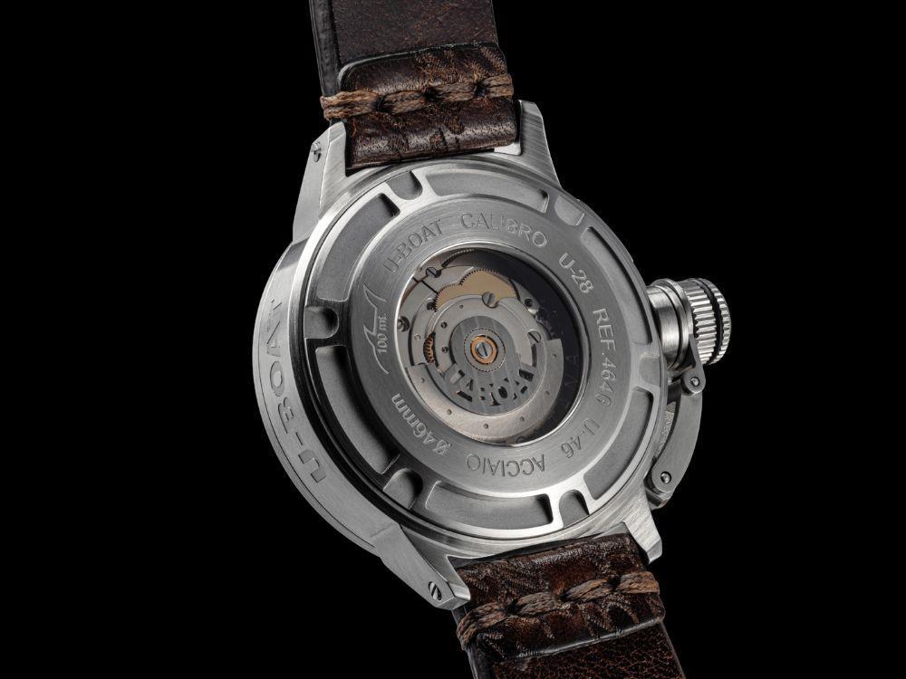 Montre Automatique U-Boat Classico U46 AS1, Acier Inoxydable, Noir, 46 mm, 4646