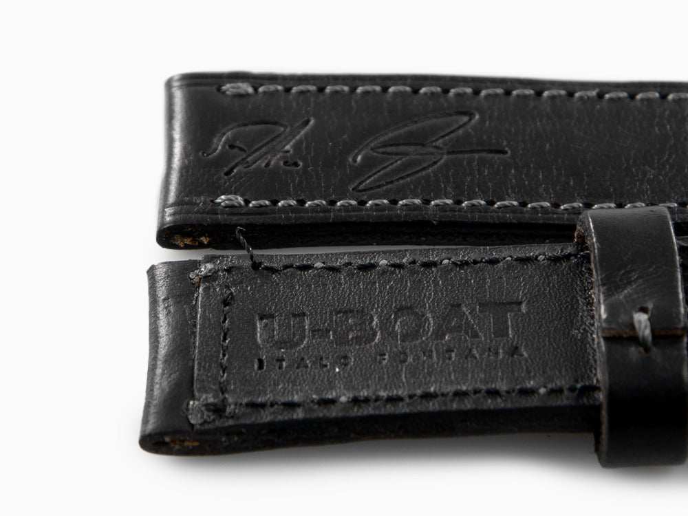 Bracelet U-Boat Accesorios, Cuir de Veau, Noir, 22mm, 8277/Z