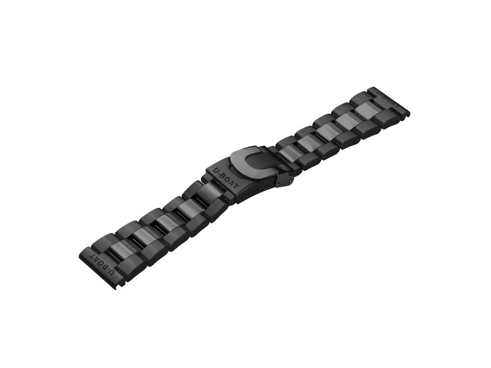 Bracelet U-Boat Accesorios, Acier inoxydable traité DLC, Noir, 22mm, 8349/BK