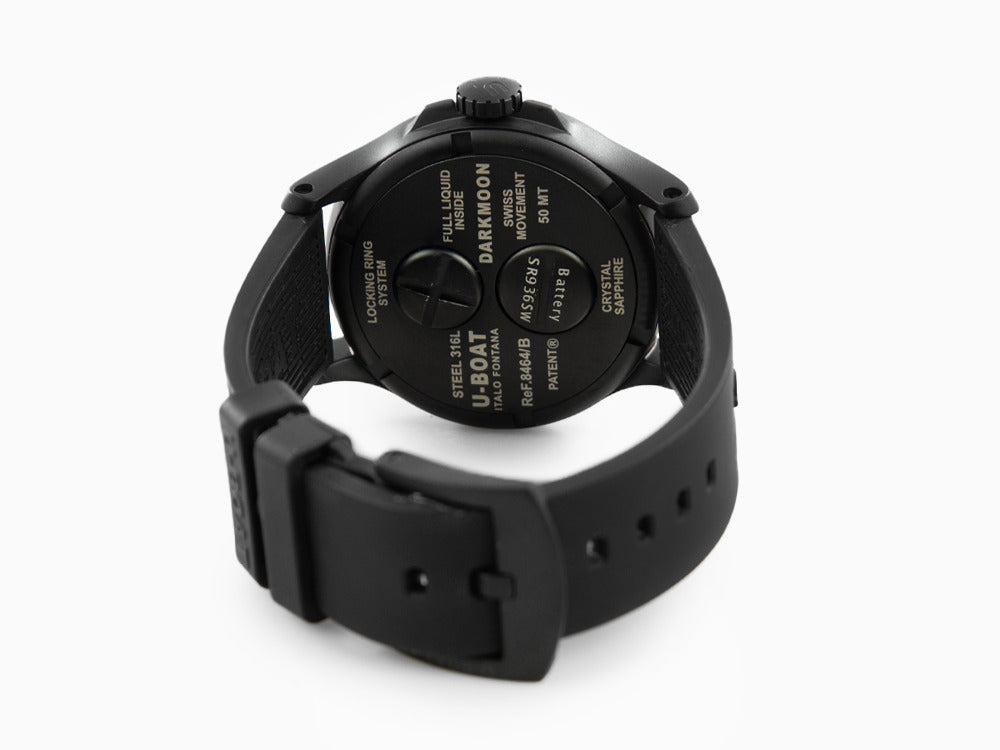 Montre à Quartz U-Boat Capsoil Darkmoon 44 IPB, Noir, 44 mm, 8464/A