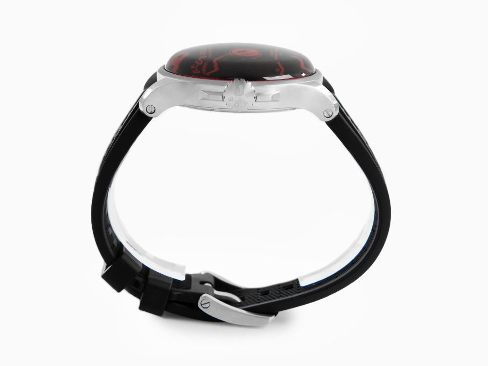 Montre à Quartz U-Boat Capsoil Darkmoon 44 Red SS, Noir, 44 mm, 8465/A