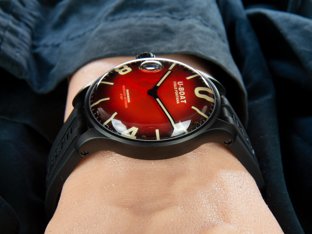 Montre à Quartz U-Boat Capsoil Darkmoon Soleil Red IPB, 44 mm, 8697