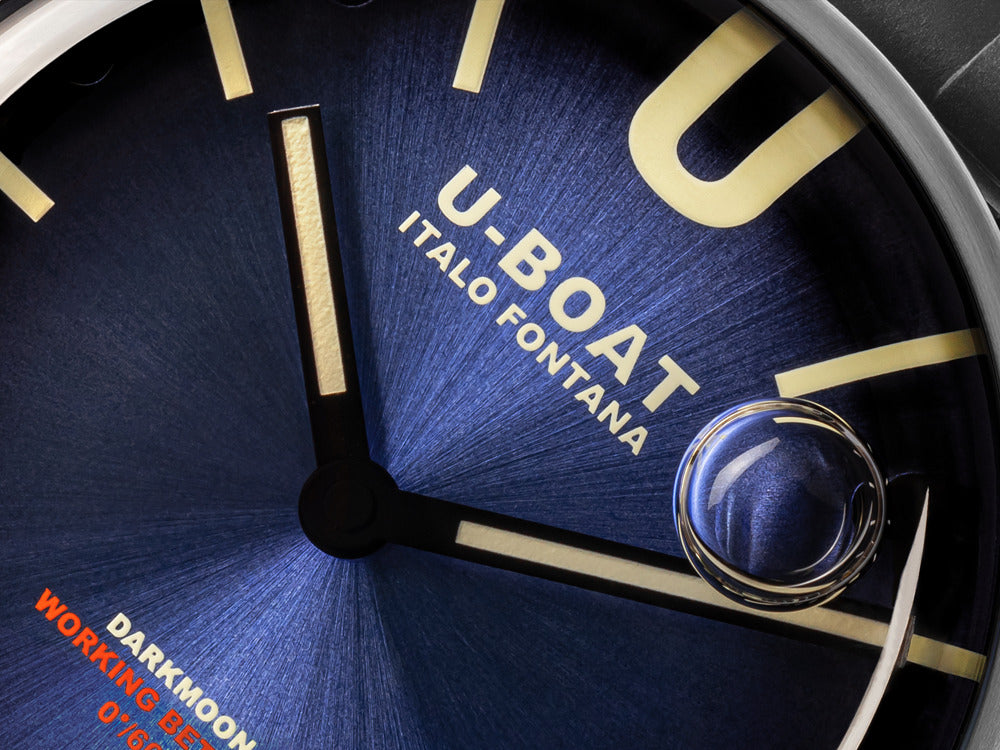Montre à Quartz U-Boat Capsoil Darkmoon Soleil Blue SS, 44 mm, 8704