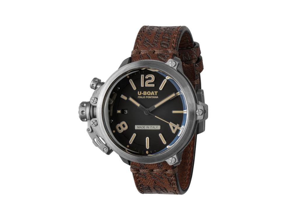 Montre Automatique U-Boat Capsule, 50 mm, SS, Noir, Edition Limitée, 8807