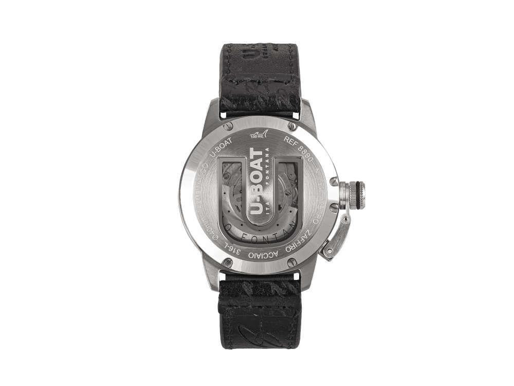 Montre Automatique U-Boat Classico Vintage, Noir, 40 mm, Bracelet en cuir, 8890