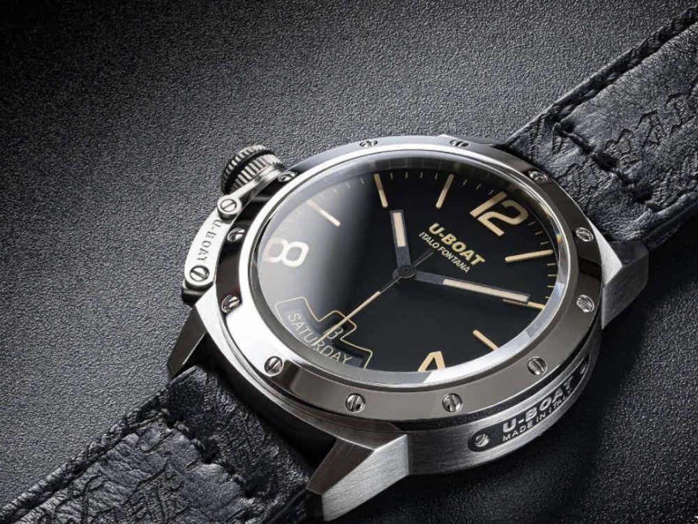 Montre Automatique U-Boat Classico Vintage, Noir, 40 mm, Bracelet en cuir, 8890