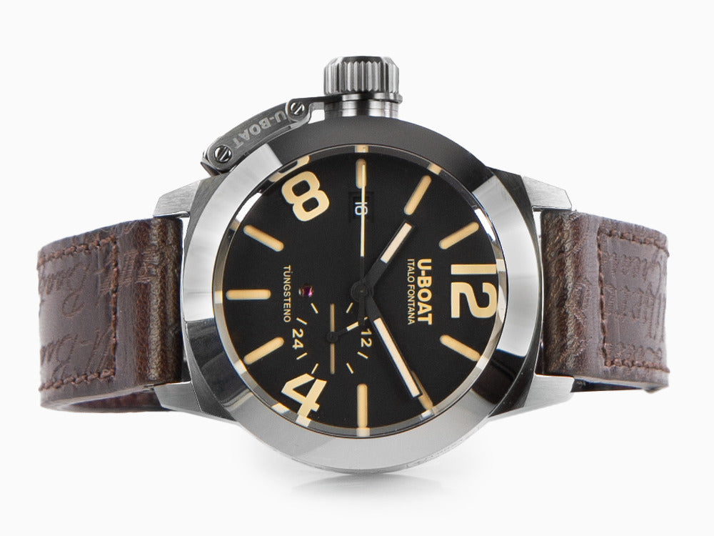 Montre Automatique U-Boat Classico 42 Tungsteno, Noir, Bracelet en cuir, 8893