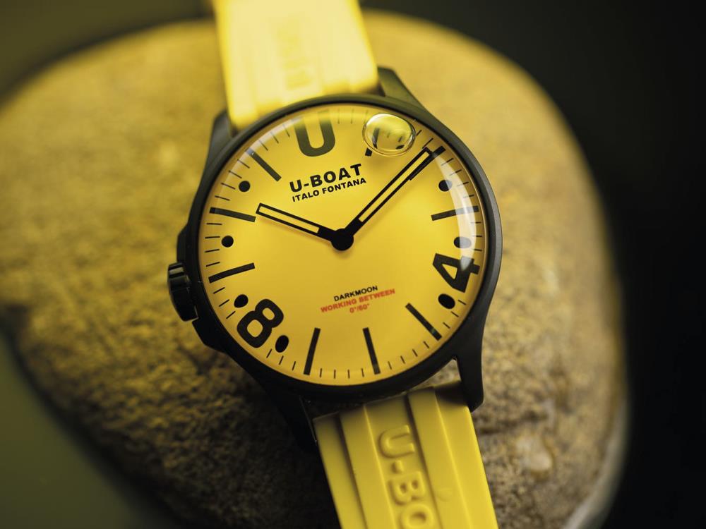 Montre à Quartz U-Boat Darkmoon Capsoil, PVD, PVD, 44 mm, Jaune, 8967