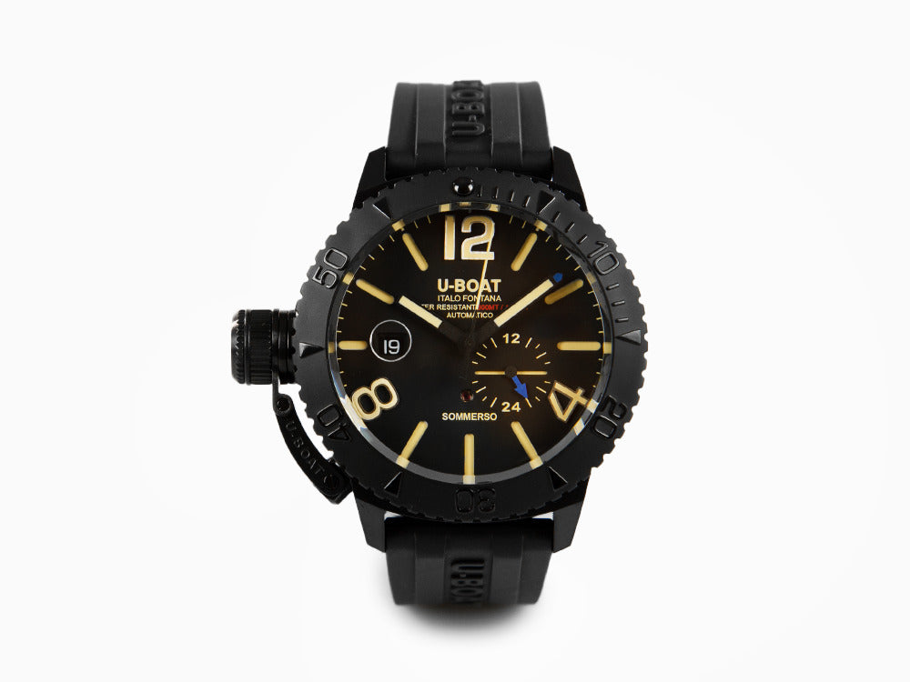 Montre Automatique U-Boat Classico Sommerso, DLC, Noir, 46 mm, 30 atm, 9015