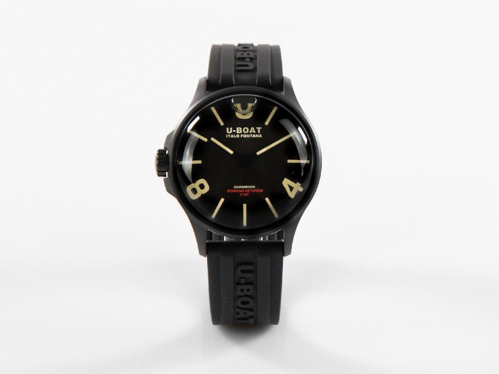 Montre à Quartz U-Boat Capsoil Darkmoon, Acier Inoxydable, DLC, 40mm, Noir, 9019