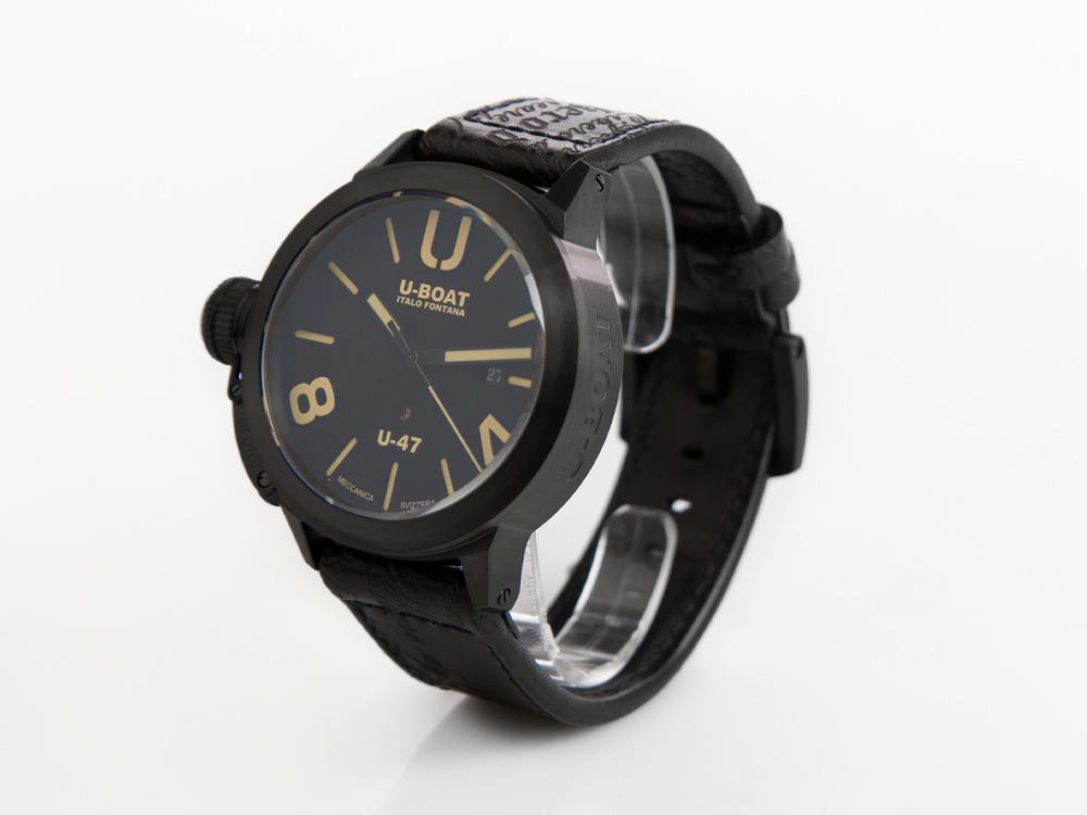 Montre Automatique U-Boat U-47 Classico Dark Soul, IPB, 47mm, Cuir, 9160