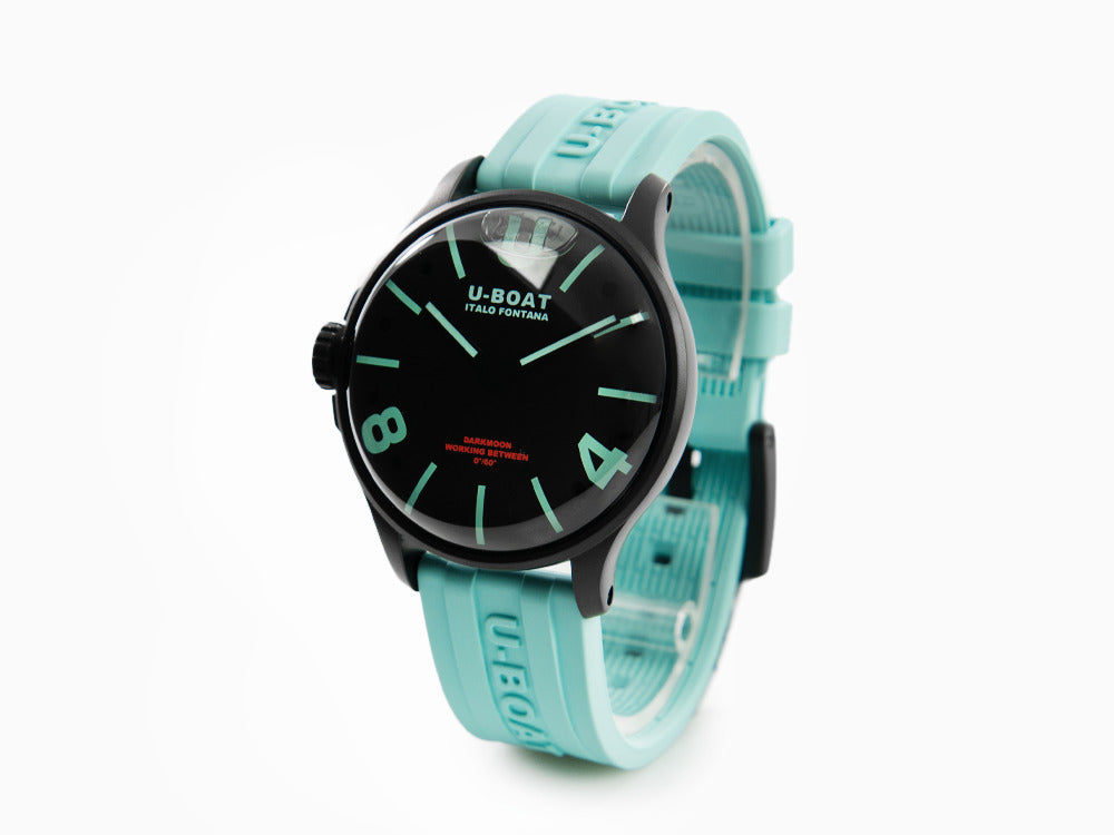 Montre à Quartz U-Boat Capsoil Darkmoon Aquamarine Curve, 44 mm, IPB, Noir, 9526