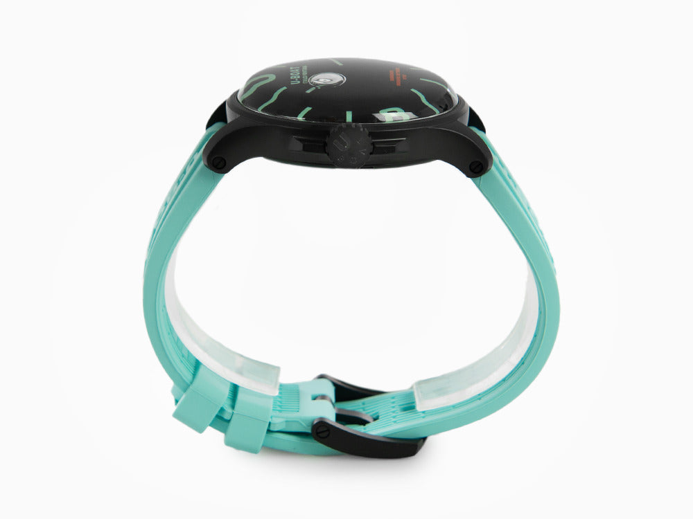 Montre à Quartz U-Boat Capsoil Darkmoon Aquamarine Curve, 44 mm, IPB, Noir, 9526