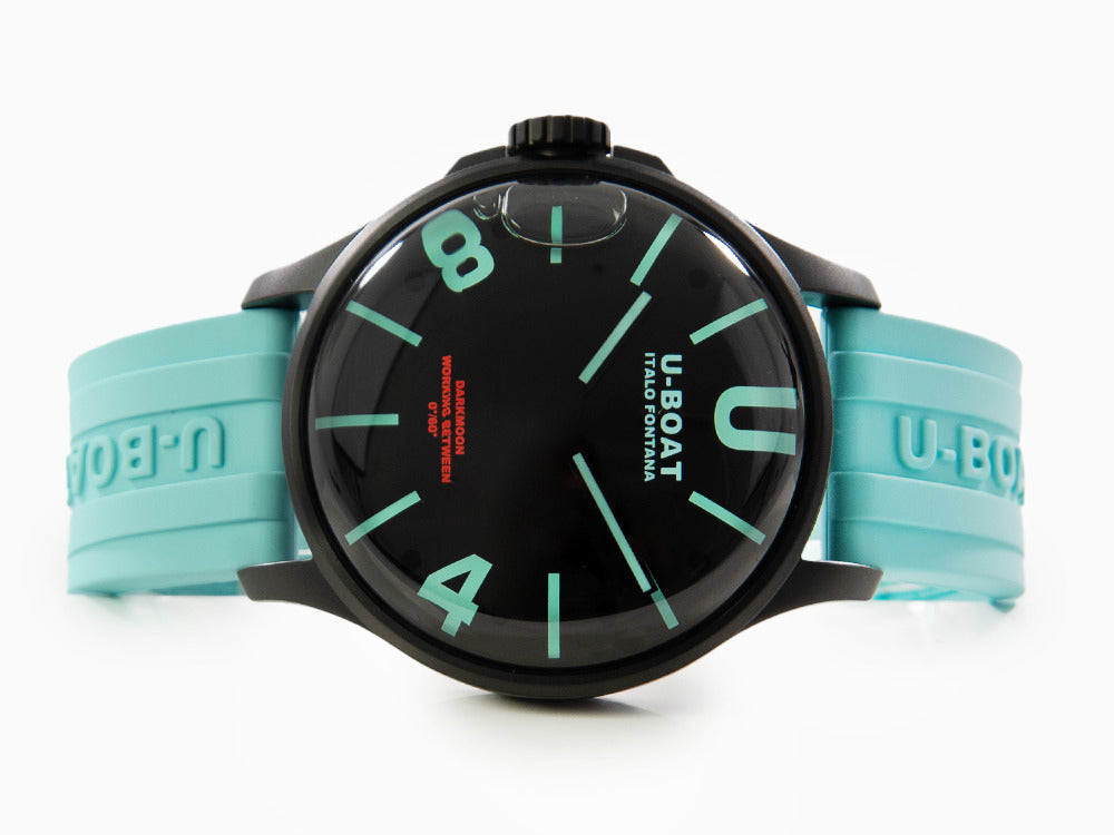 Montre à Quartz U-Boat Capsoil Darkmoon Aquamarine Curve, 44 mm, IPB, Noir, 9526