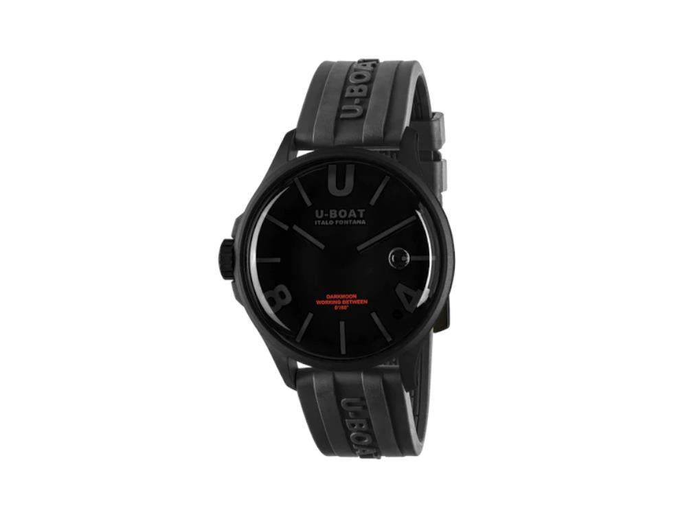 Montre à Quartz U-Boat Capsoil Darkmoon Curve, PVD, 44 mm, Noir, 9544