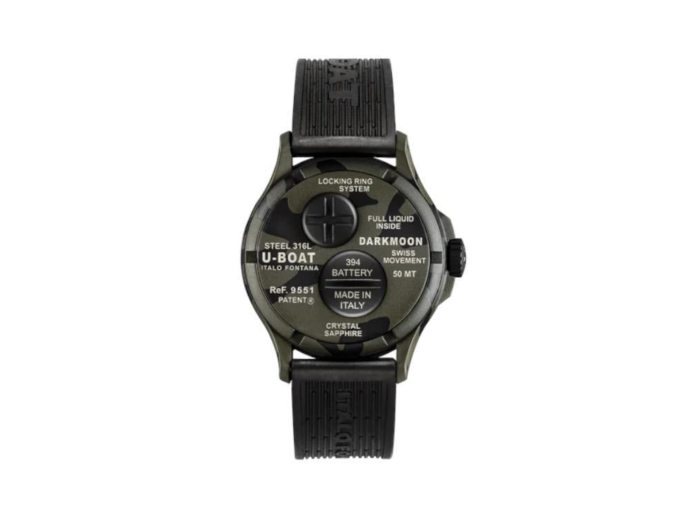 Montre à Quartz U-Boat Capsoil Darkmoon Curve Camouflage, 40 mm, Gris, 9551