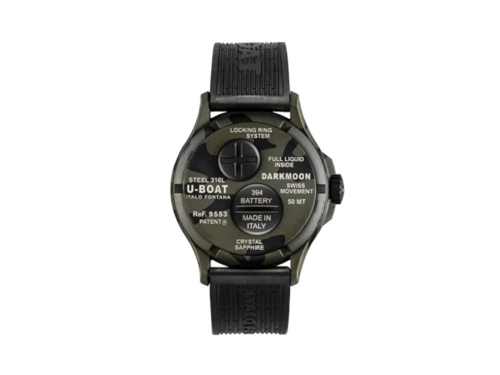 Montre à Quartz U-Boat Capsoil Darkmoon Camouflage Curve, PVD, 44 mm, Noir, 9553