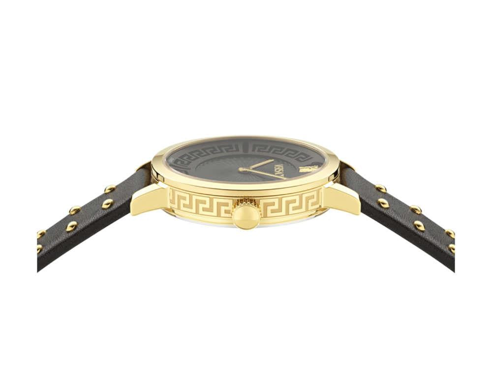 Montre à Quartz Versace Greca Fortuna, PVD Or, Noir, 35 mm, VE0A00225