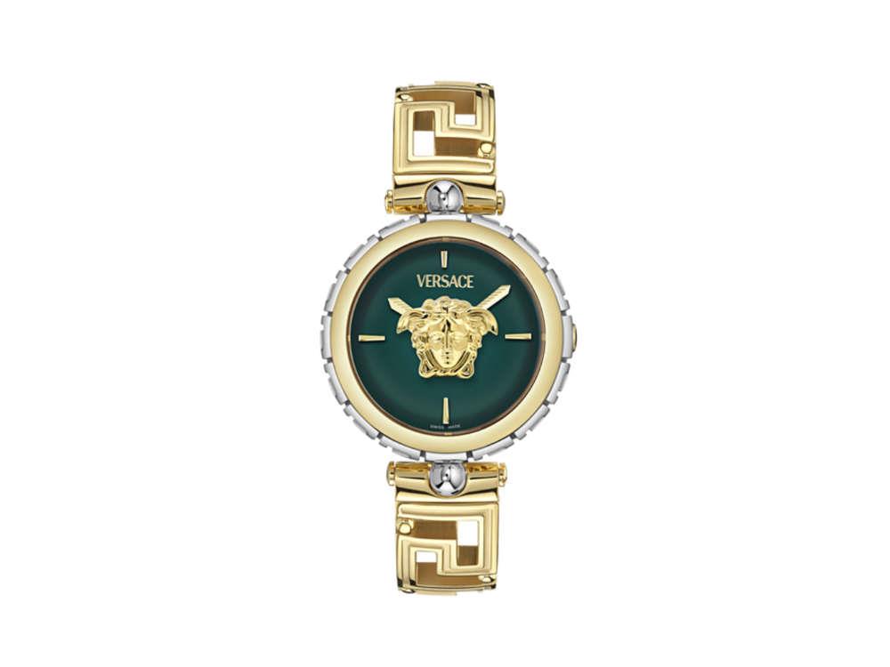 Montre à Quartz Versace Medusa Jewel, PVD Or, Vert, 34 mm, VE0B00325