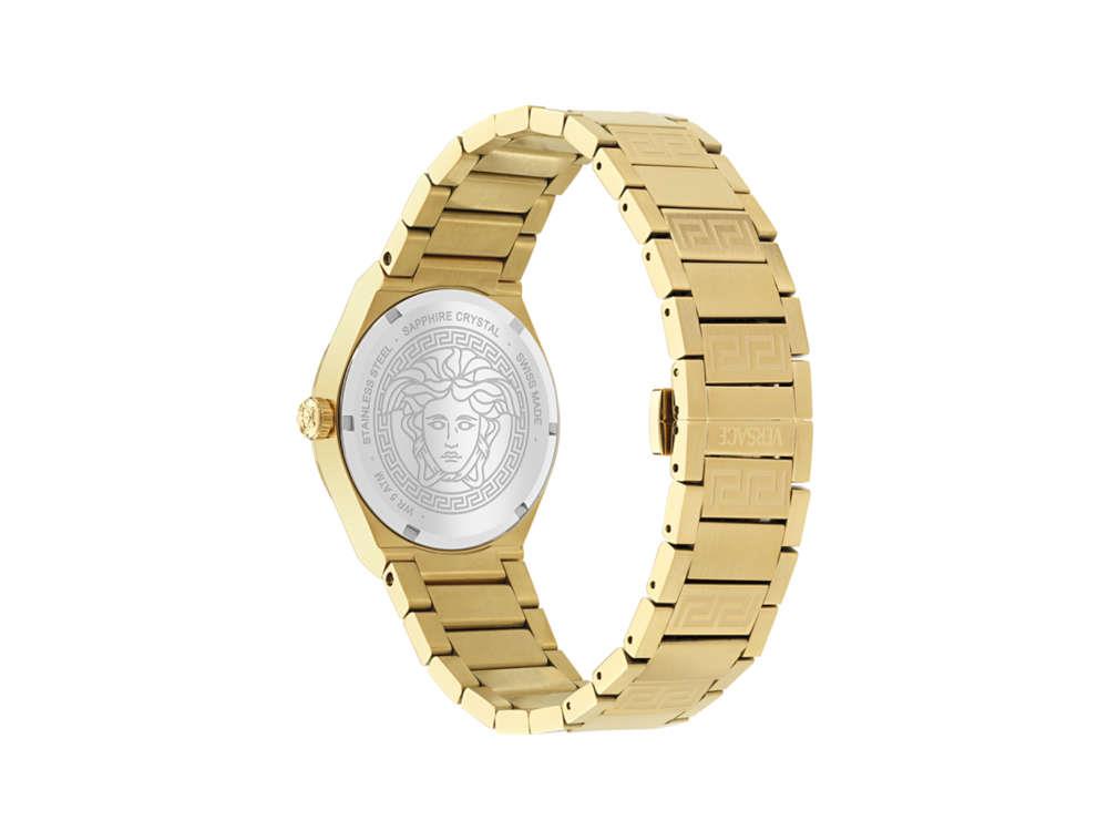Montre à Quartz Versace V-Auria, PVD Or, Noir, 39 mm, Verre de saphir, VE0F00525