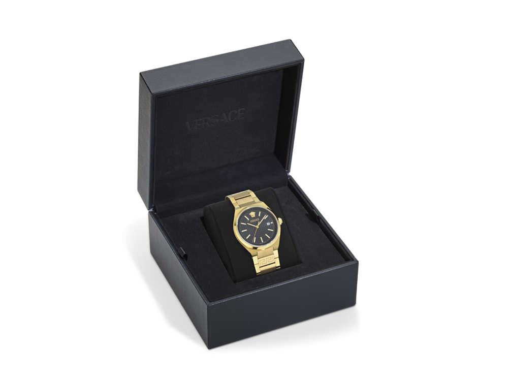 Montre à Quartz Versace V-Auria, PVD Or, Noir, 39 mm, Verre de saphir, VE0F00525