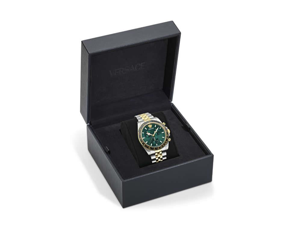 Montre à Quartz Versace Greca Chrono Wave, Vert, 43 mm, VE0H00425