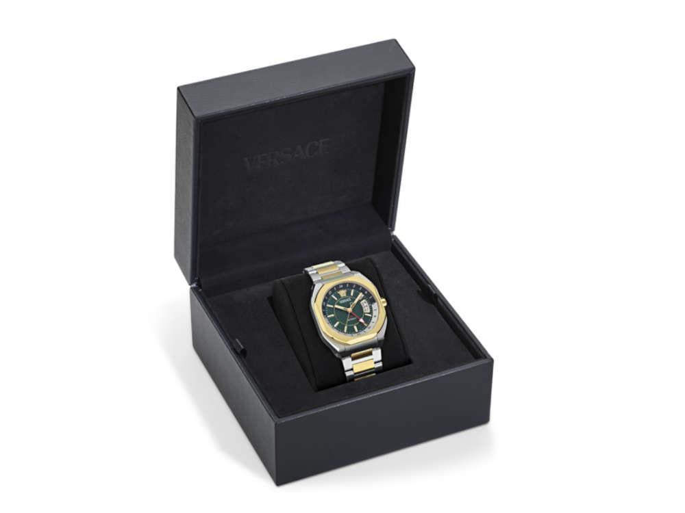 Montre Automatique Versace V-Contempo GMT, Vert, 40mm x 48,3mm, VE0I00325
