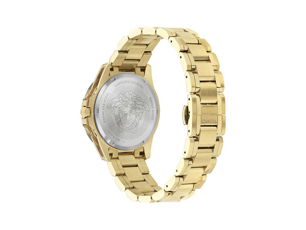 Montre à Quartz Versace V-Galaxy Moonphase, PVD Or, Noir, 43 mm, VE0K00425