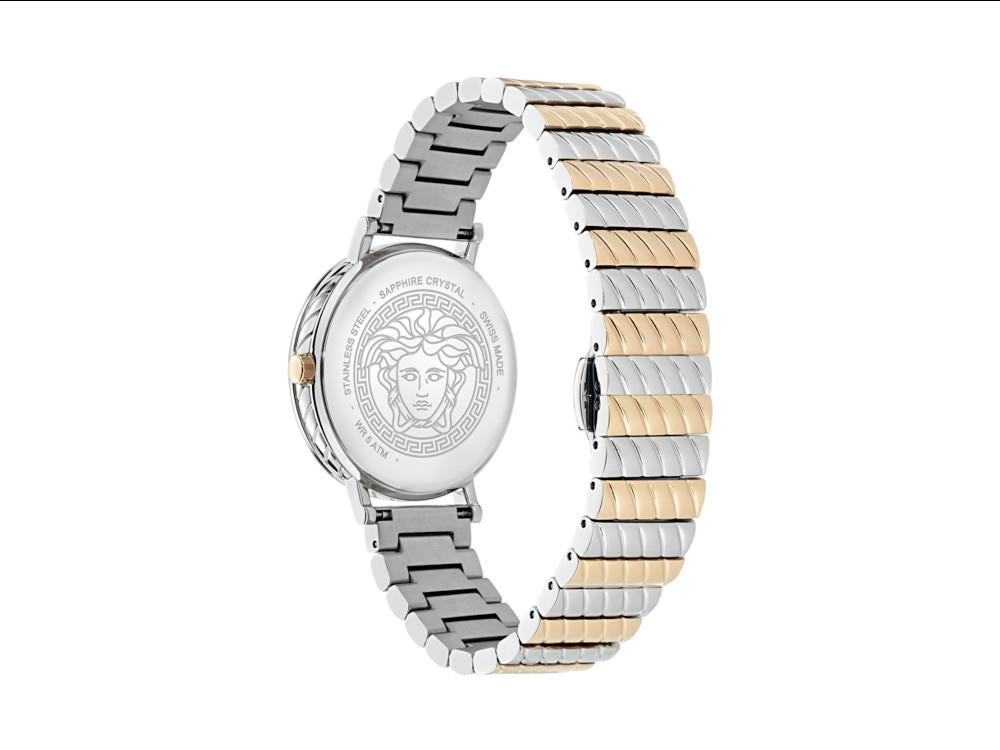 Montre à Quartz Versace Delphinus, PVD Or Rose, Argent, 35 mm, VE0O00325