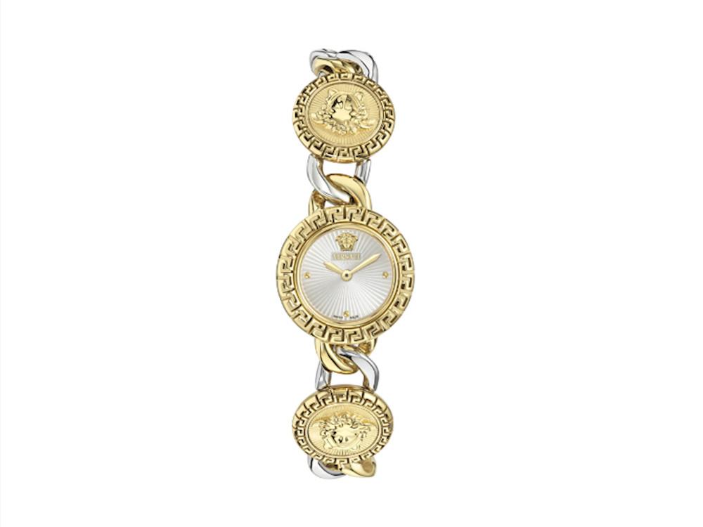 Montre à Quartz Versace Greca Stud Icon , Acier Recyclé, Blanc, 28 mm, VE0Q00325