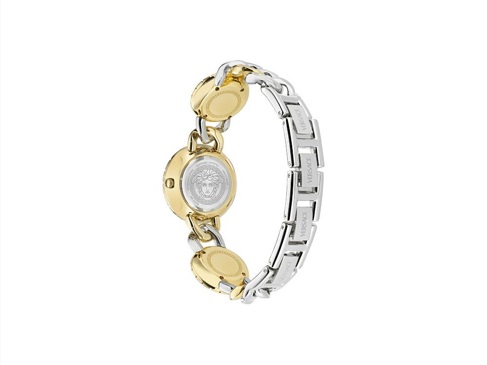 Montre à Quartz Versace Greca Stud Icon , Acier Recyclé, Blanc, 28 mm, VE0Q00325