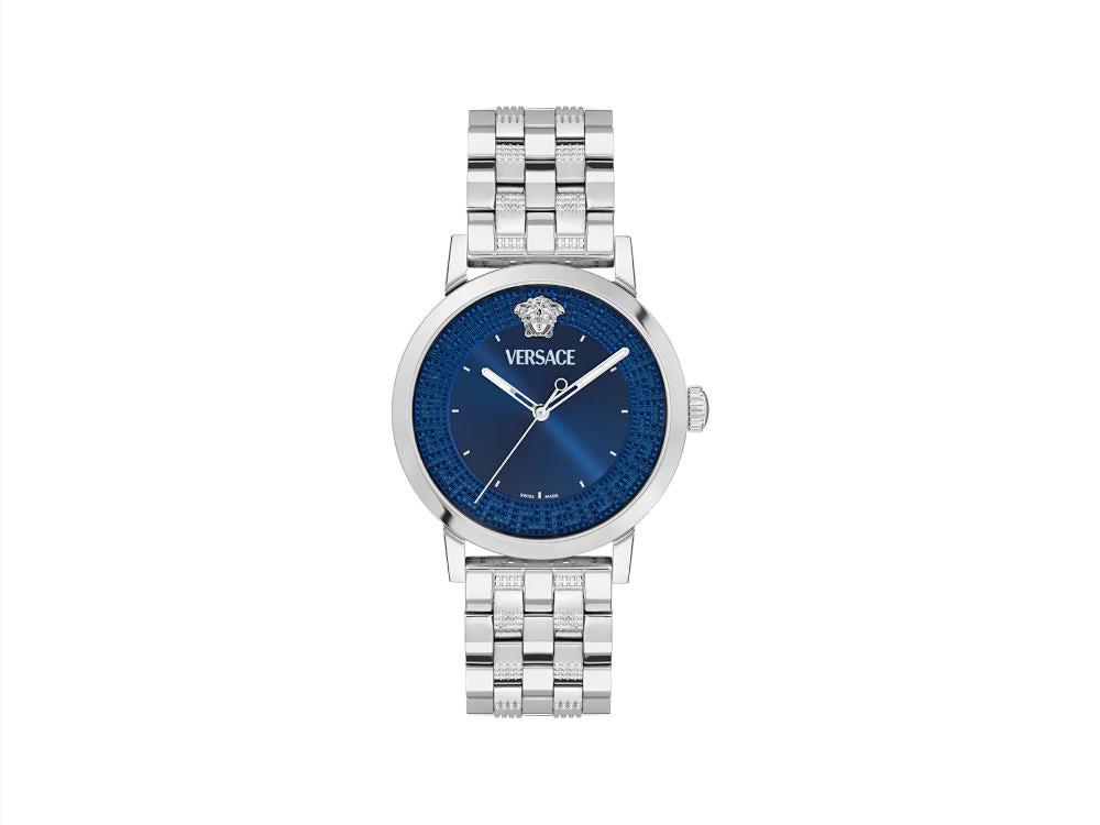 Montre à Quartz Versace Albireo, Acier Recyclé, Bleu, 40 mm, VE0T00325